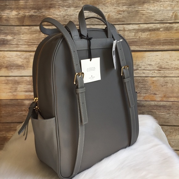 🔽 Kate spade LARGE Bradley Wilson backpack GREY - Picture 6 of 8